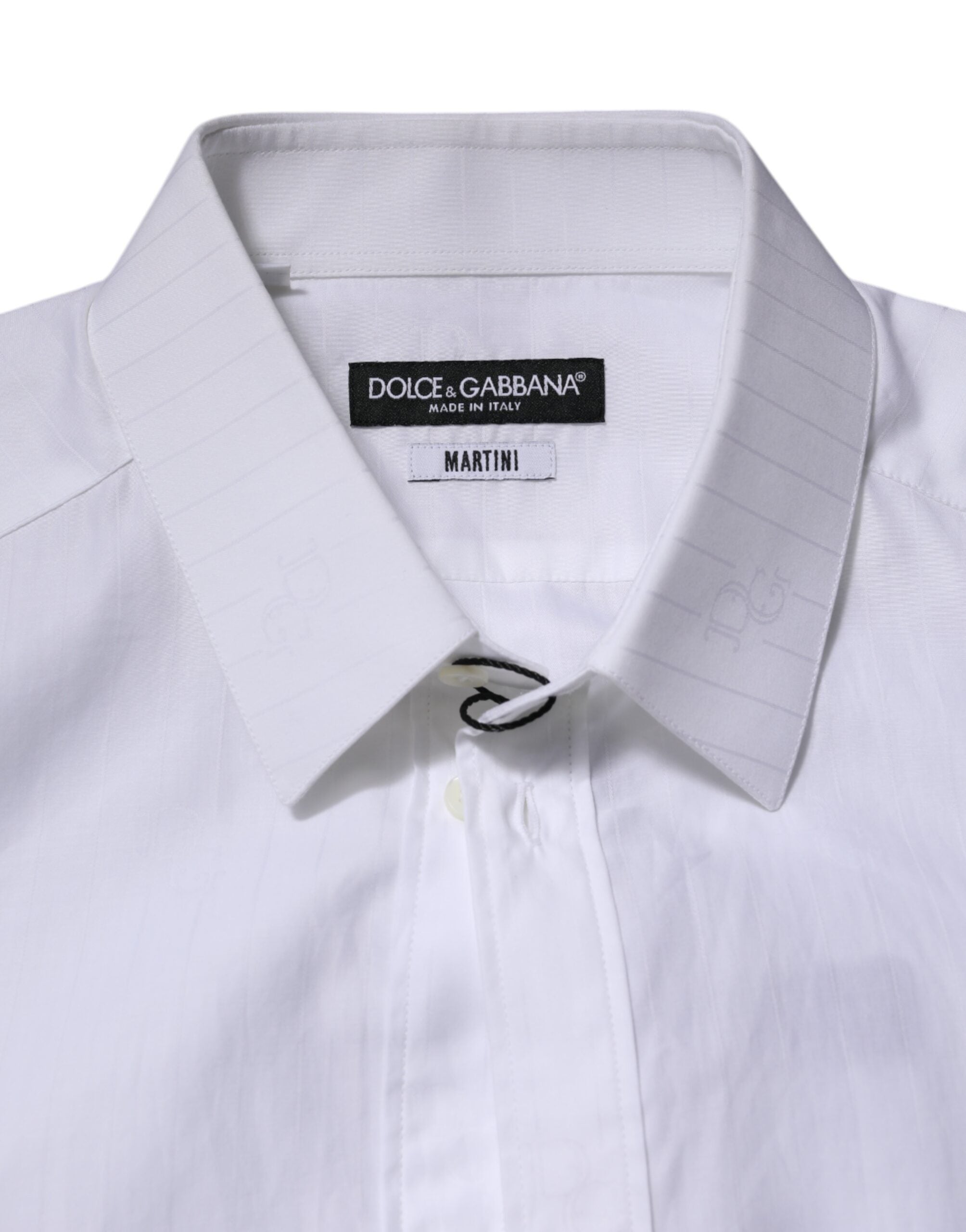 Dolce & Gabbana Weißes Langarmhemd aus Baumwolle MARTINI Formal